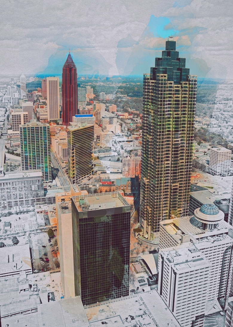 城市俯视的背景图