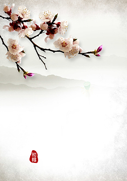 素雅和善为本居善地梅花渲染背景素材