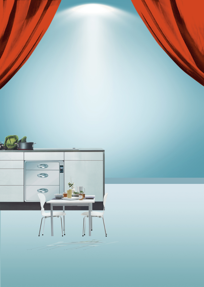 厨房电器促销海报背景素材