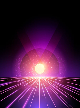 炫酷光效光线紫色商务科技海报背景图