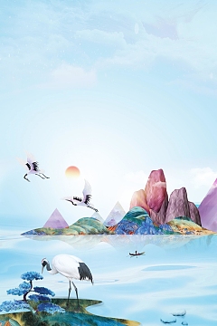 唯美湖景商务房地产背景