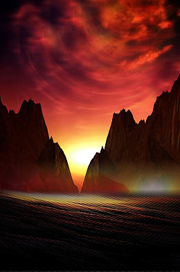 拥抱梦想黄昏设计背景图