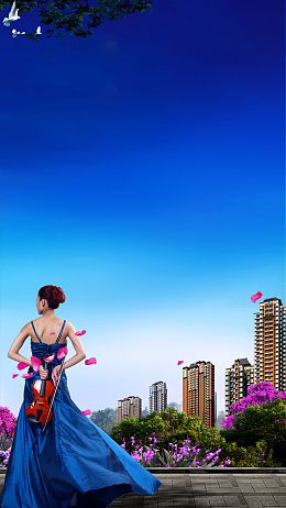 大气高档建筑地产H5背景