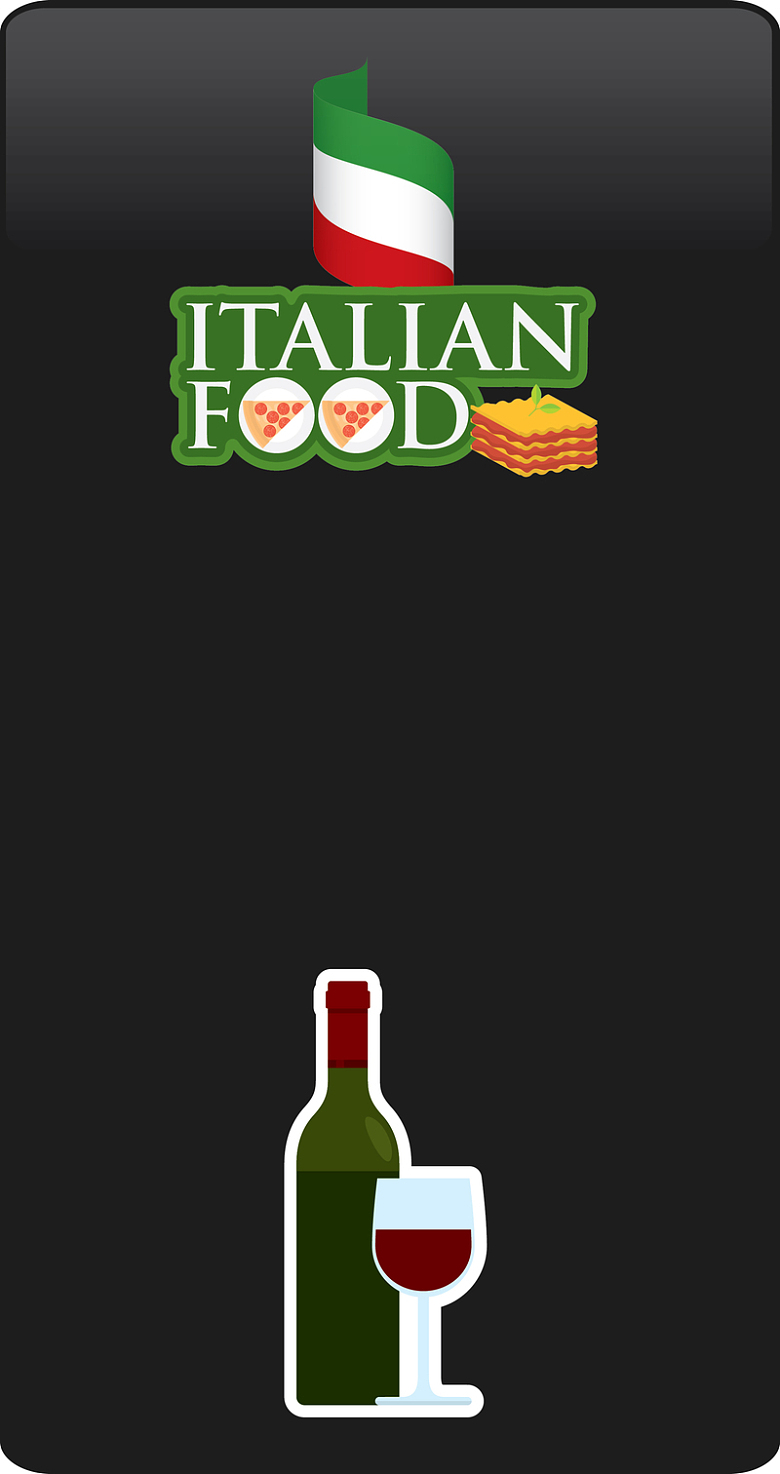 简约意大利餐饮菜单海报展板矢量背景素材