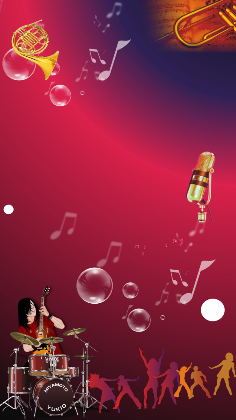 音乐节红底矢量h5背景素材