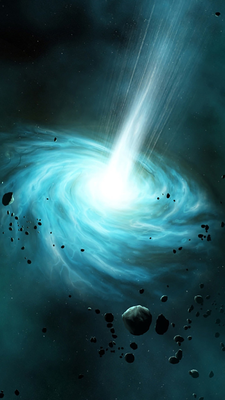 科幻宇宙星空漂浮石头h5背景