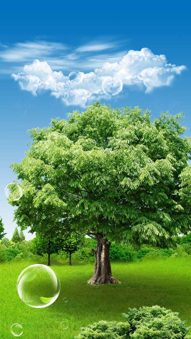 关键词 : 植树节,大树,梦幻,白云,蓝天,光环,源文件,h5背景,手托,绿地