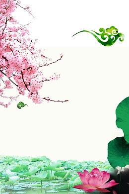 清明节荷花桃花广告背景