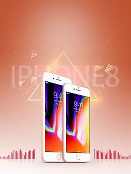 清新渐变iphone8预售海报背景psd