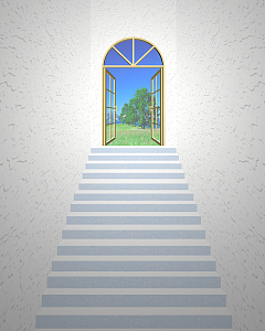 蓝色科技台阶业海报