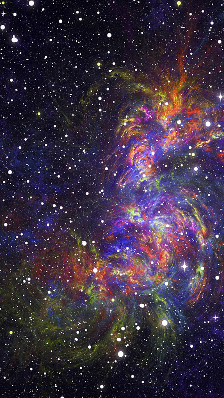 彩色星空点缀背景图