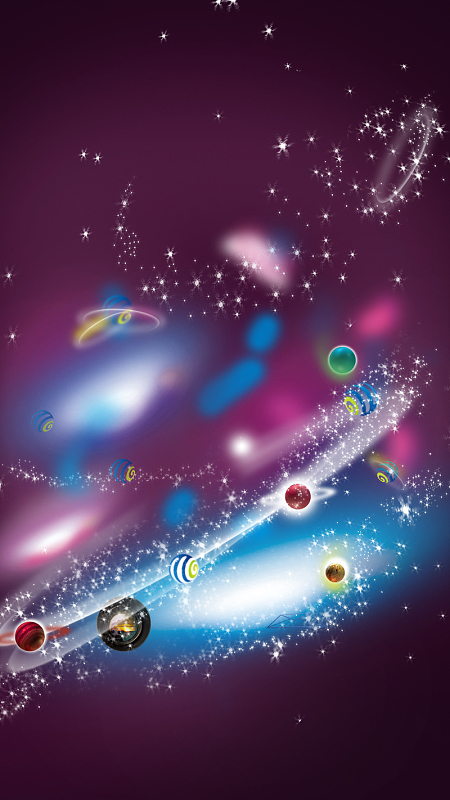 灿烂星空银河psd分层h5背景