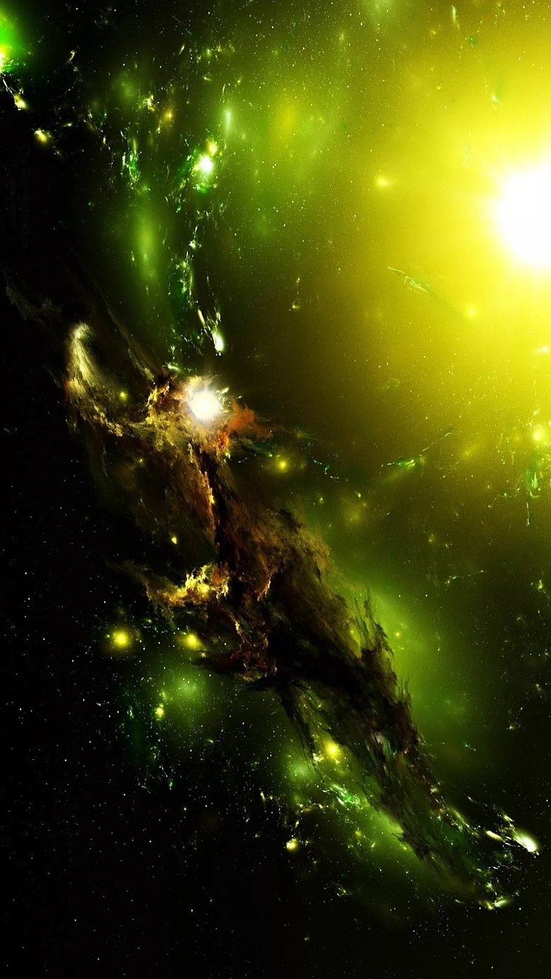 绿色科幻星空风景h5背景