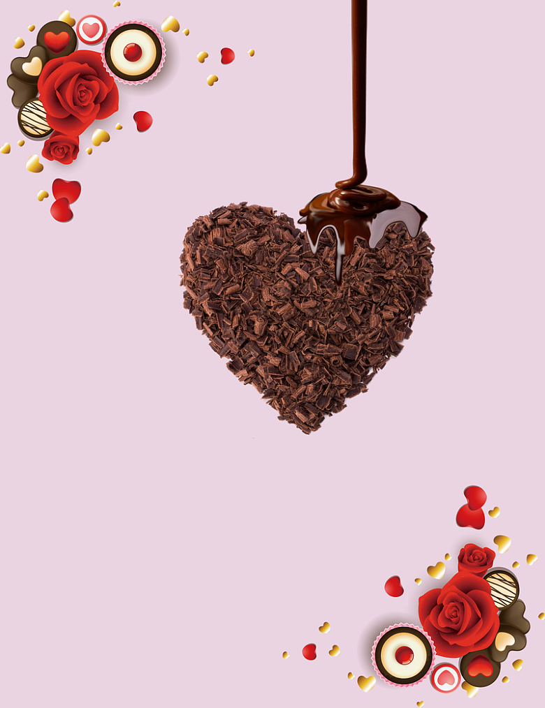爱心巧克力海报背景素材