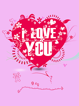 ILoveyou浪漫情人节表白日背景素材