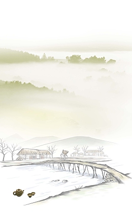 清明节古风中国画广告背景