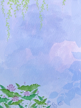 清明节荷花下雨广告背景