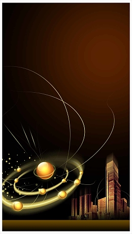光束楼曲线星空H5背景素材