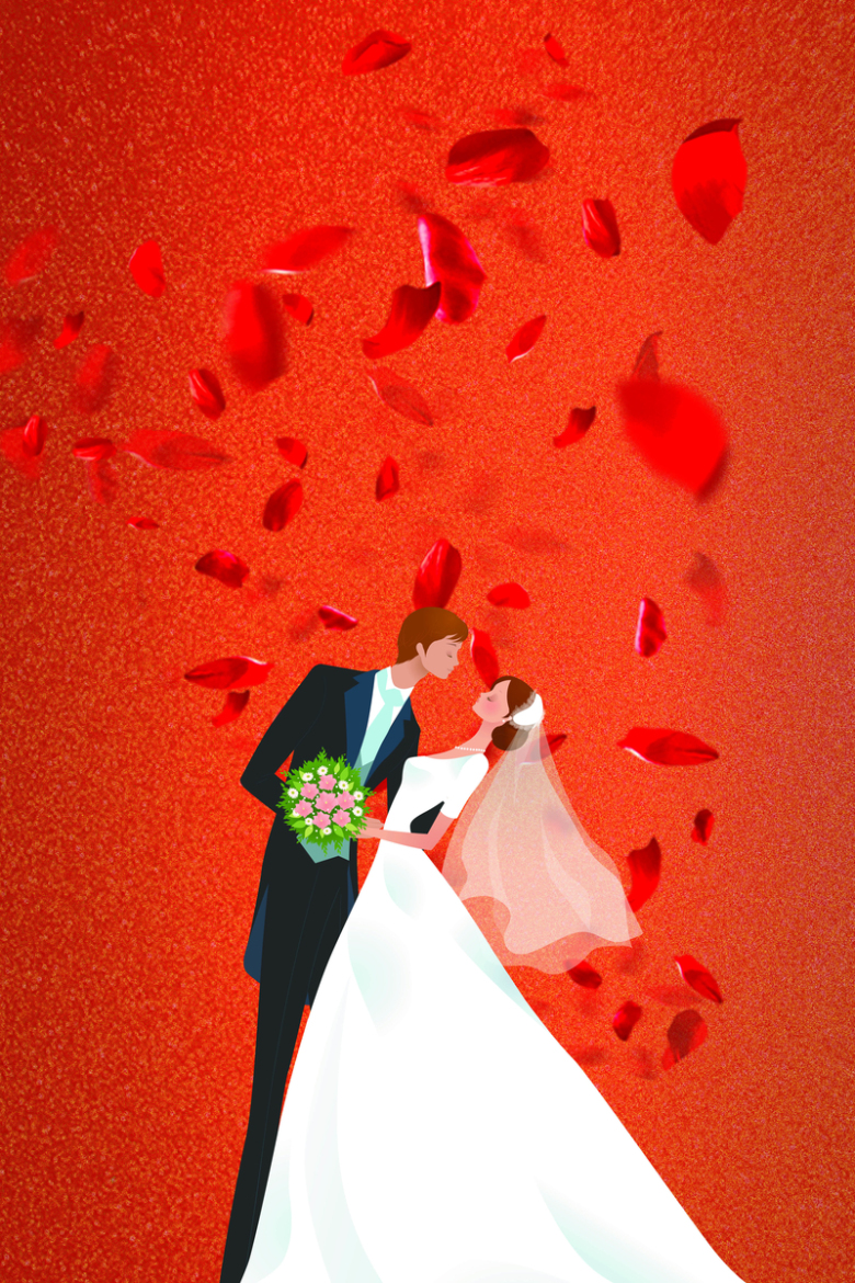 红色婚庆海报设计psd免抠素材免费下载_觅元素51yuansu.com