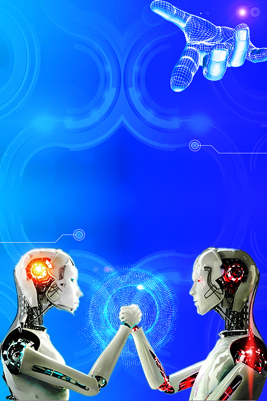 高端科技蓝色大气机器人未来海报