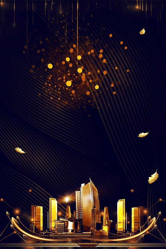 大气黑金黄金旺铺招商创意海报