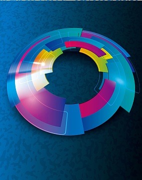 矢量科技圆环炫彩背景