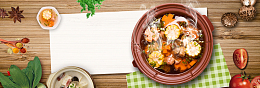 冬季养生锅促销季文艺棕色banner