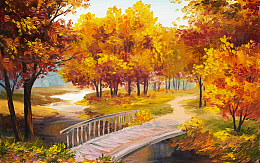 油画公园背景素材