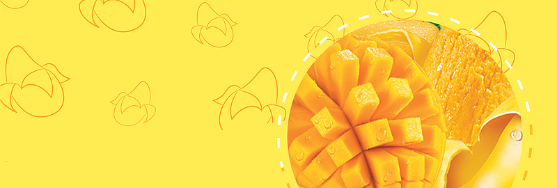 海报背景banner(1920x650)png绿色清新鲜果芒果水果食品淘宝banner