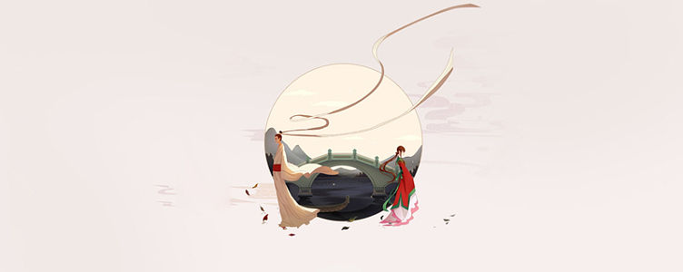 简约喜鹊桥相会情人节banner