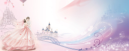 浪漫婚礼文艺梦幻紫色banner