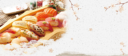 樱花季日本寿司船美食促销