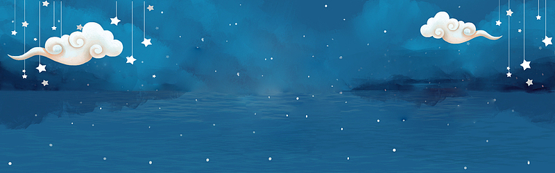 手绘夜晚banne海报背景