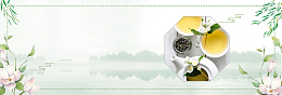 浅色绿色古风茉莉花茶banner