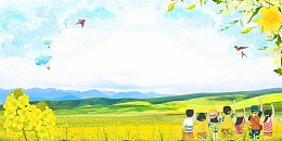 小清新春暖花开醉美油菜花PSD分层