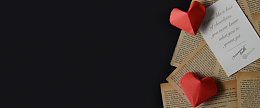 简约文艺爱心折纸banner