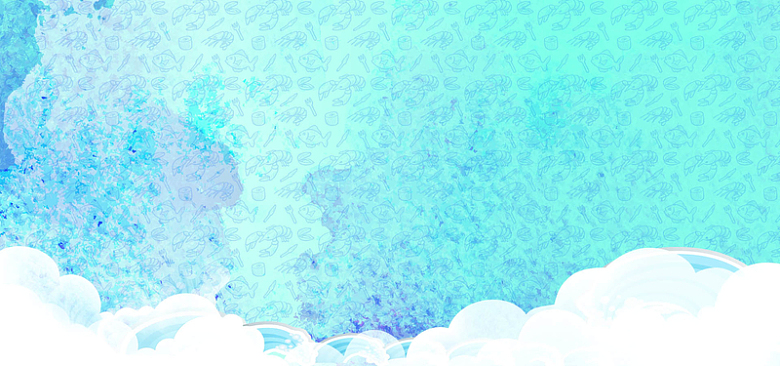 冬季简约蓝色海鲜海报背景