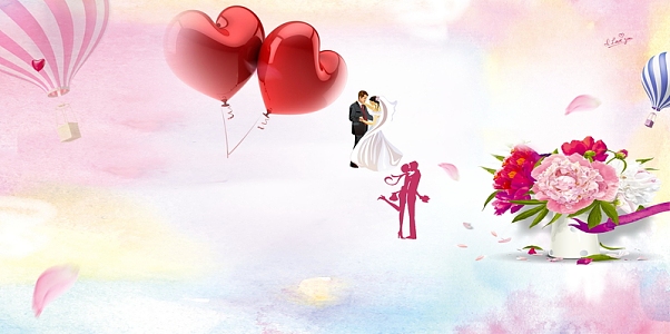 简约小清新相亲大会缘来是你(4401x2200)psdpng浪漫七夕节海报背景