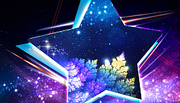 星空绽放时尚五角星感恩盛宴主题背景素材