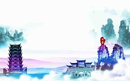 中国风水墨画张家界旅游