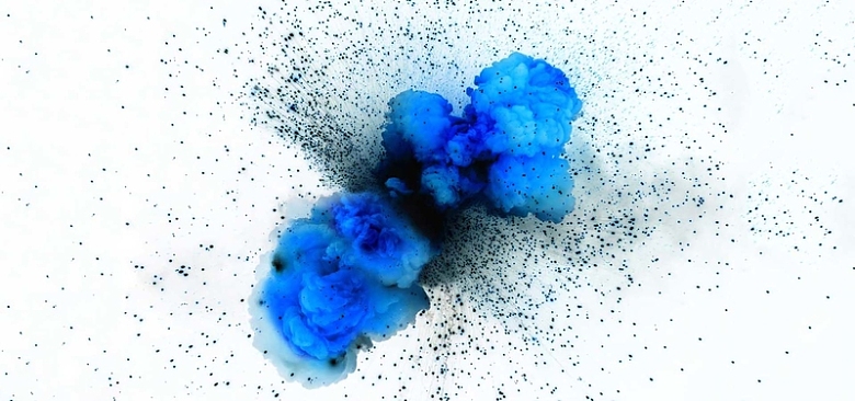 创意蓝色爆炸烟雾设计高清图片