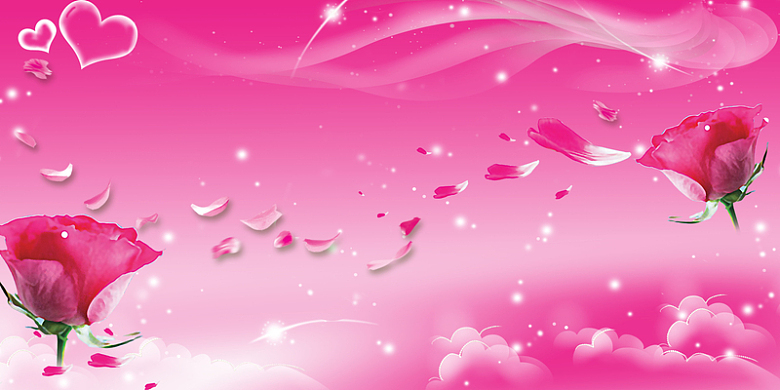 浪漫玫瑰婚姻广告情人节背景粉色