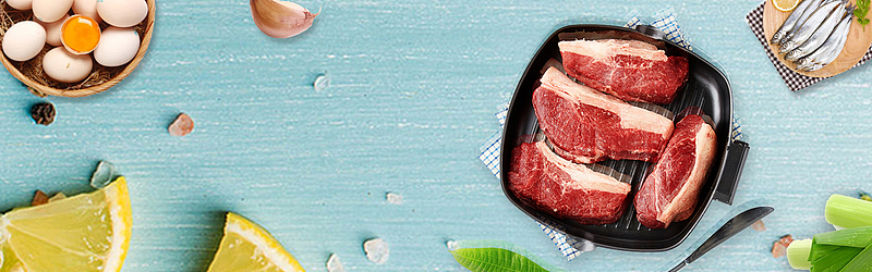 清新美食餐饮促销banner