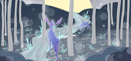 精灵鹿插画banner