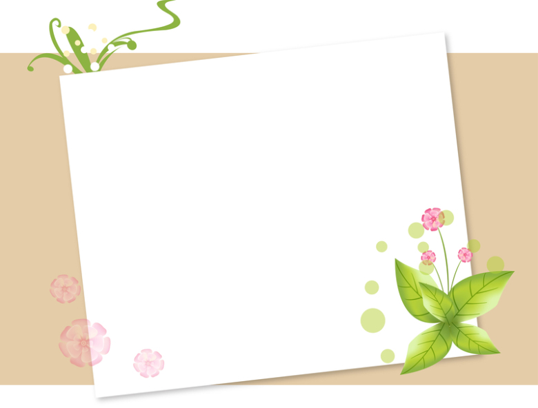 文艺小清新桃花花瓣叶子藤蔓信笺留言板背景