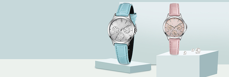 精美女士手表促销文艺蓝色banner