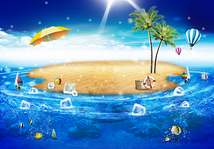 夏季狂欢促销海报背景素材