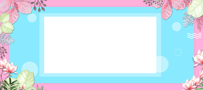 唯美小清新简约粉嫩花树叶banner
