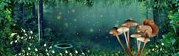 绿色梦幻森林淘宝banner海报