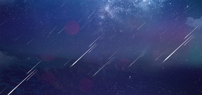 婚礼浪漫梦幻流星雨蓝色banner